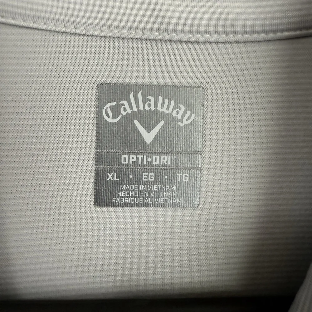 Callaway Opti Dry XL Light Blue & White Striped Performance Golf Shirt - Picture 7 of 9